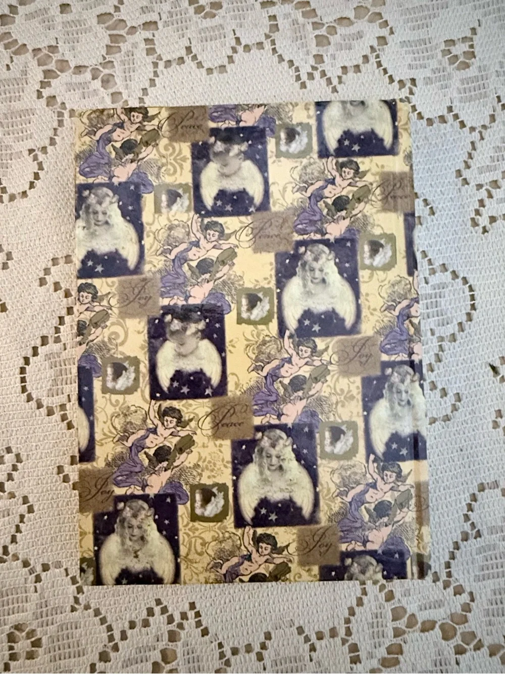 90s Victorian Cherub Angels Printed Lined Small Journal Notebook